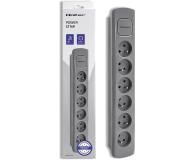 QOLTEC Listwa zasilająca - 6 gniazd, 1.8m, szara 50277 - 1122537 - zdjęcie 2